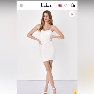 Lulus Bring It White Sequin Bodycon mini Dress